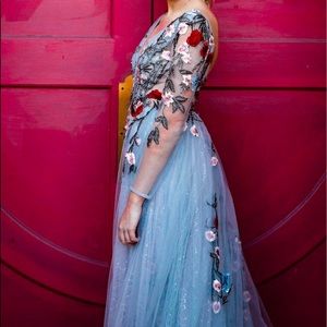 Embroidered prom dress